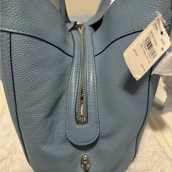 New With Tags COACH FULL PRICE Turnlock Edie Shoulder Bag Slate Blue Retail $395 - Picture 8 of 11